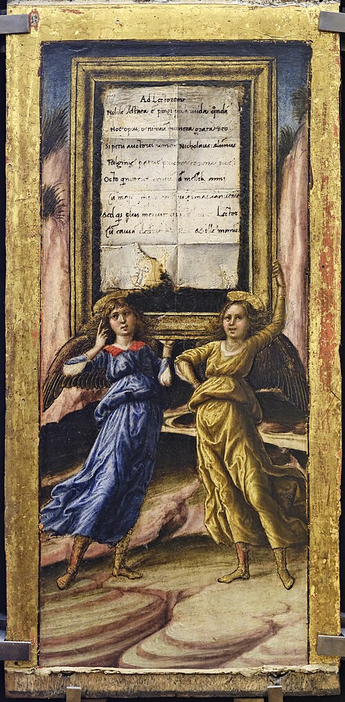 Deux anges portant un cartouche, 1487, Niccolò Alunno