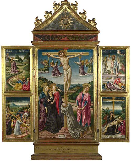 Christ on the Cross, and Other Scenes, 1487, Niccolò Alunno