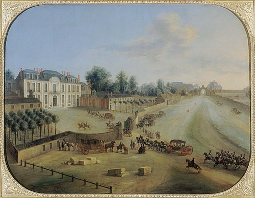 Vue du Château de la Muette avec l'arrivée du Roi, 1738, Charles-Léopold Grevenbroeck