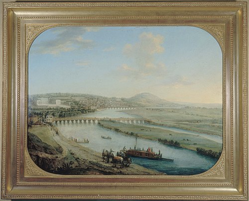 L'Ile Seguin, le pont de Sèvres et Saint-Cloud, 1738, Charles-Léopold Grevenbroeck