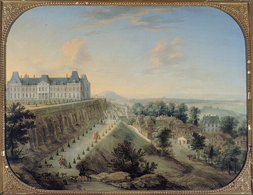 Vue du Château-Vieux et de la terrasse de Meudon, 1738, Charles-Léopold Grevenbroeck