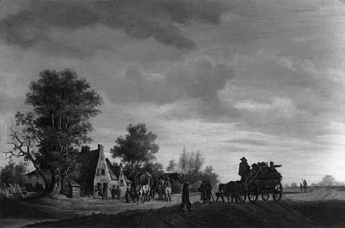 Travellers Arriving at an Inn, 1632, Pieter de Neyn
