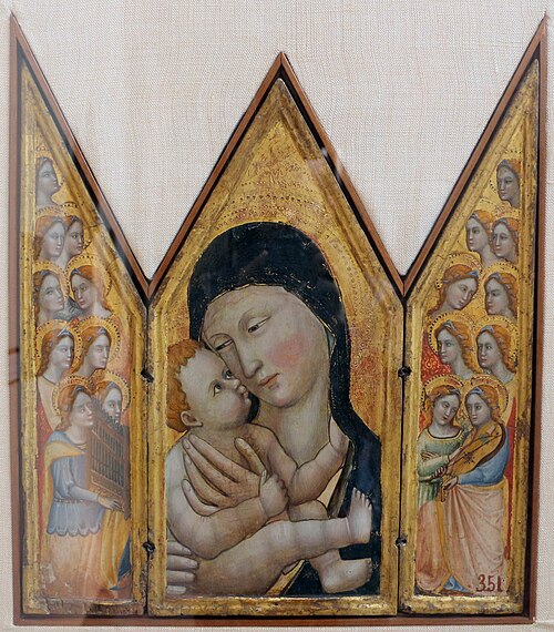 madonna col bambino e angeli, 1360, Andrea da Bologna