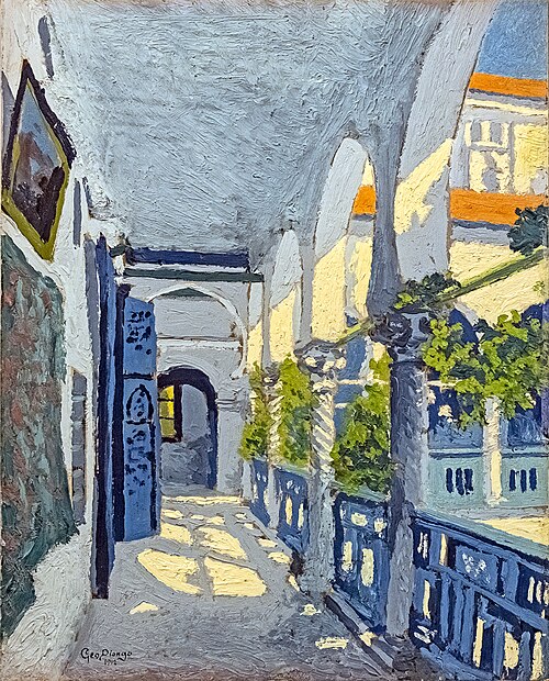 Galerie d'un riad marocain, 1912, Georges Gaudion