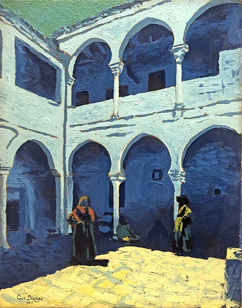 Cour d'un riad marocain, 1912, Georges Gaudion