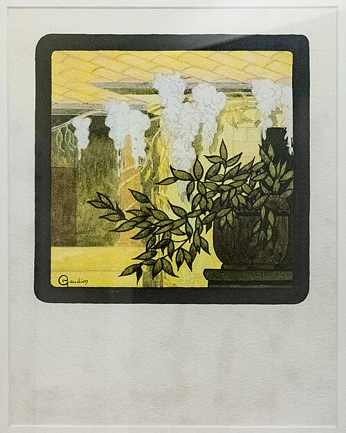 Vase et glycines blanches, , Georges Gaudion