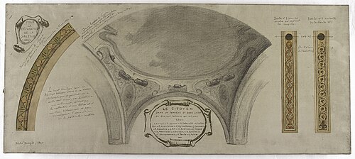 Esquisse pour la galerie Lobau de l'Hôtel de Ville de Paris : Projet ornemental de coupole, 1890, Jean Pierre Victor Maziès