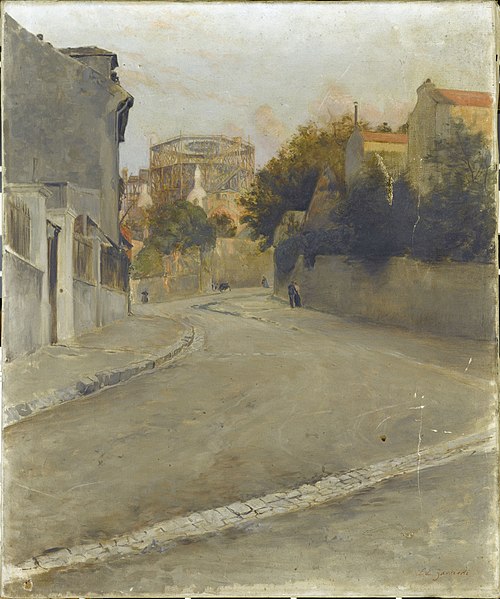 Le Sacré-Cœur en construction, vu de l'abreuvoir de Montmartre, vers 1895, 1895, Edouard Zawiski