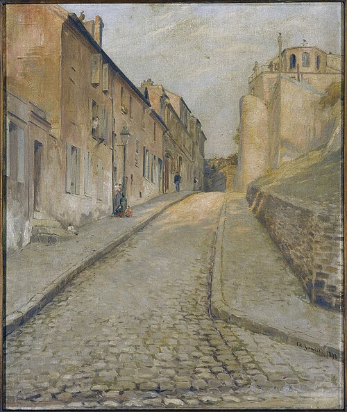 La rue Cortot à Montmartre, vue de la rue des Saules, 1898, Edouard Zawiski