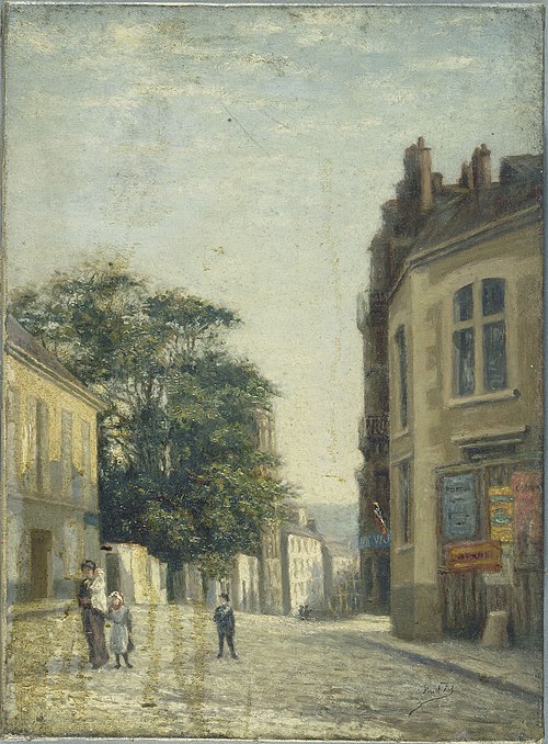 La rue Lhomond, au droit de la rue Vauquelin, 1900, Paul Martelliere