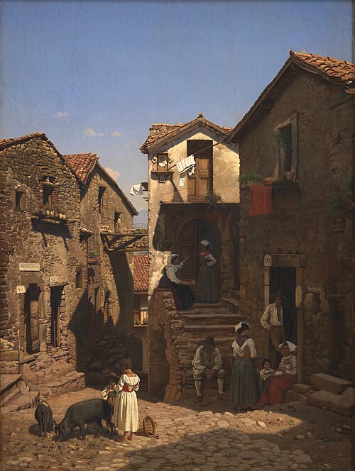 A Street in Gerano, 1857, Frederik Vermehren