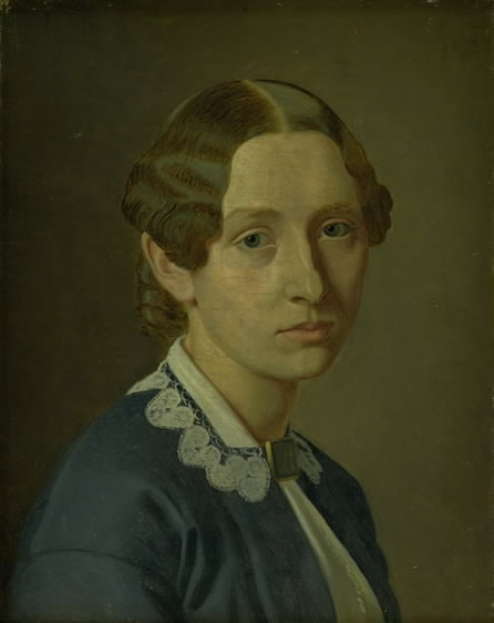 Thomasine Ludvigne Vermehren, f. Grüner, kunstnerens hustru, 1874, Frederik Vermehren