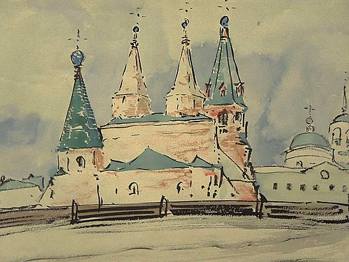 Monaster z czterema wieżami, 1915, Stanislaw Noakowski