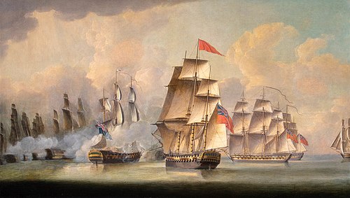 Battle of Pulo Aura, Straits of Malacca on 15th February 1804, 1804, Robert Dodd