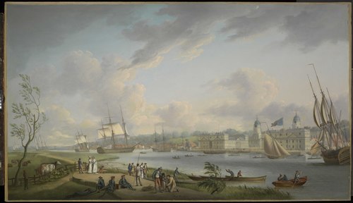 Greenwich from the Isle of Dogs, 1792, Robert Dodd