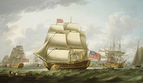 The 'Victory' Sailing from Spithead, 1791, Robert Dodd
