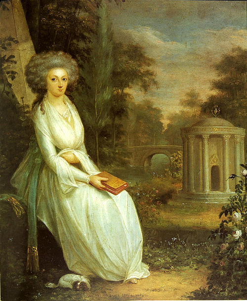 Bildnis der Rosine Alexandrine Freiin von Korff-Schmising im Park, 1792, Johann Christoph Rincklake