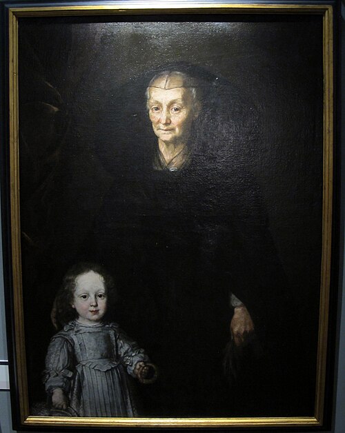 Porträt von Francesco Maria de' Medici mit der Gouvernante Elena Gaetani Borromei, 1660, Justus Sustermans
