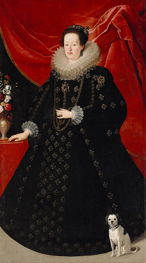 Portrait of Eleonore von Gonzaga (1598-1655), Empress in Black Dress, 1623, Justus Sustermans
