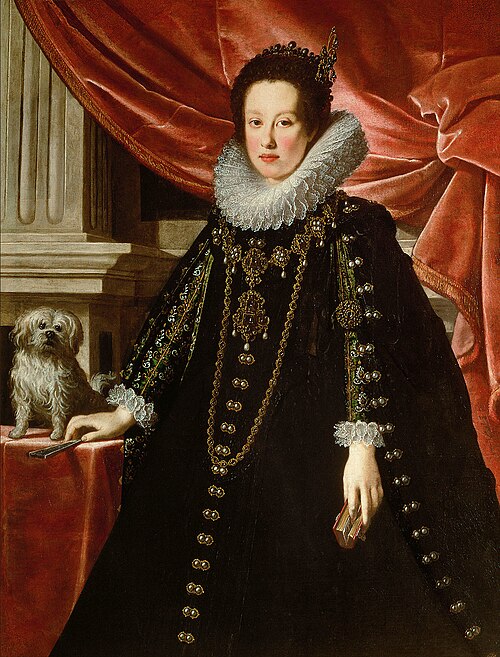 Portrait of Anna de' Medici (1616-1676), Archduchess with her Lapdog, 1630, Justus Sustermans