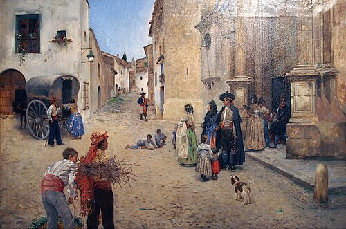 Coming out of Church, 1900, Prudencio Herreros Amat