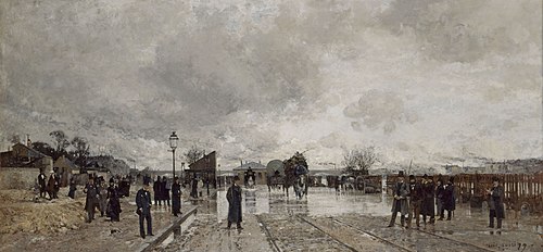 Un coin de Bercy pendant l'inondation, 1879, Luigi Loir