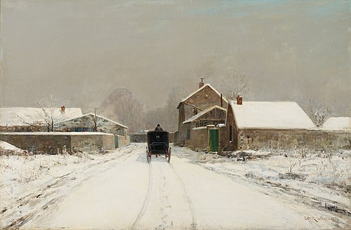 L'Avenue de Neuilly on a Winter Day, 1874, Luigi Loir