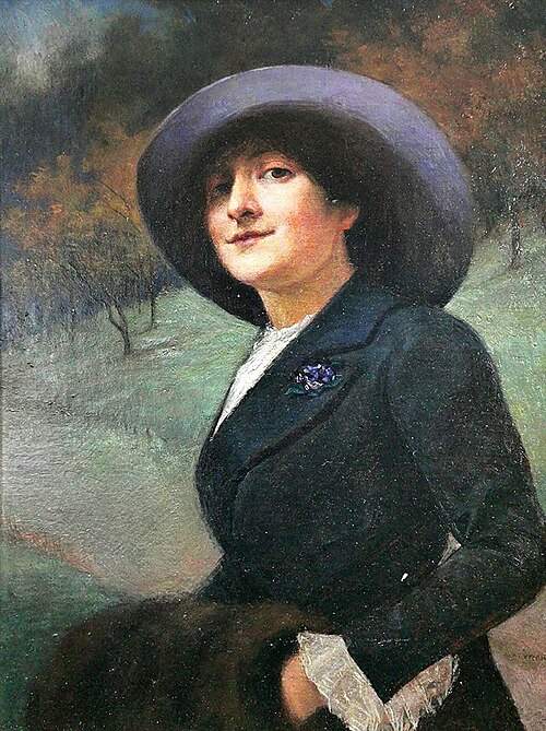 Portret żony - Jadwiga Zaleska-Mazurowska (1879-1944), 1910, Wiktor Mazurowski