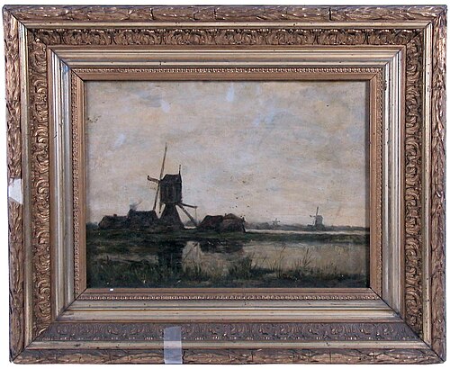 Molens aan een plas., , Popko van Groningen