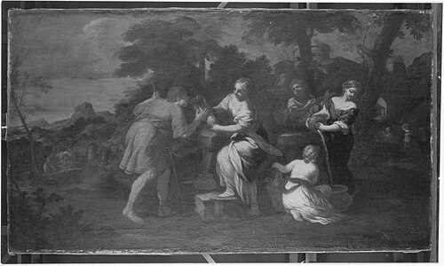 Rebekka und Laban am Brunnen, 1661, Ciro Ferri