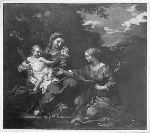 Maria mit Kind und der hl. Martha von Astorga, 1661, Ciro Ferri