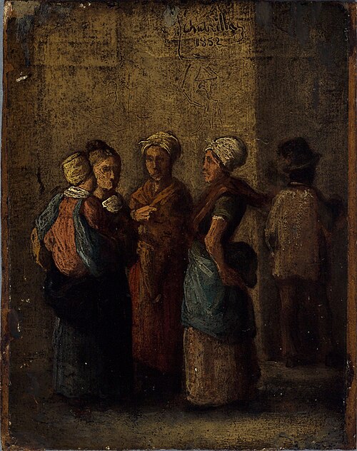 Groupe de femmes dans la rue, 1852, Charles Raymond Chabrillac
