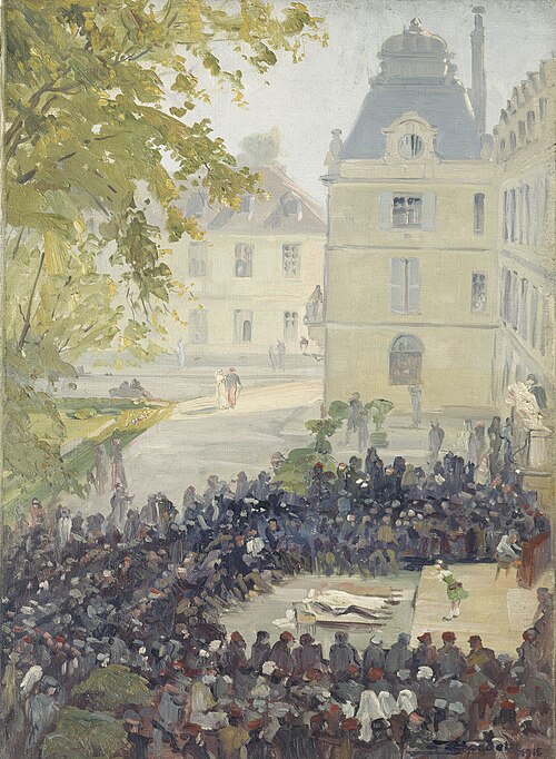 Concert donné aux blessés dans la cour de l'hôpital militaire du Val-de-Grâce, 1915, Ernest Victor Boudet