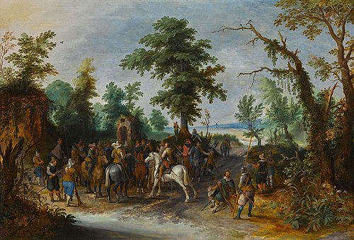 A gathering of soldiers in a clearing, , Sébastien Vrancx