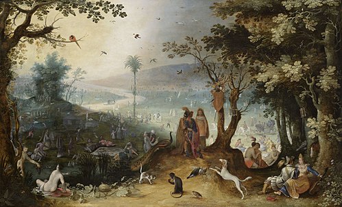 Énée retrouvant son père aux Champs-Élysées, 1597, Sébastien Vrancx