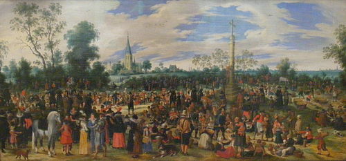 Wallfahrer bei einer Stadt, 1622, Sébastien Vrancx