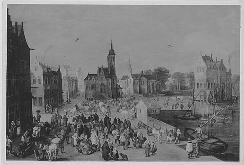 Marktplatz mit Gracht, 1610, Sébastien Vrancx