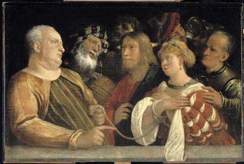 Le Christ et la femme adultère, , Giovanni Cariani