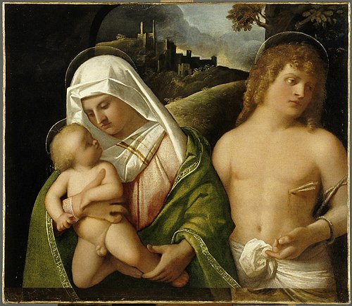 La Vierge à l'Enfant avec saint Sébastien, 1519, Giovanni Cariani