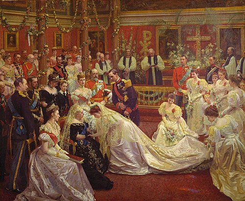 Prins Carl og prinsesse Maud's bryllup på Buckingham Palace, , Laurits Tuxen