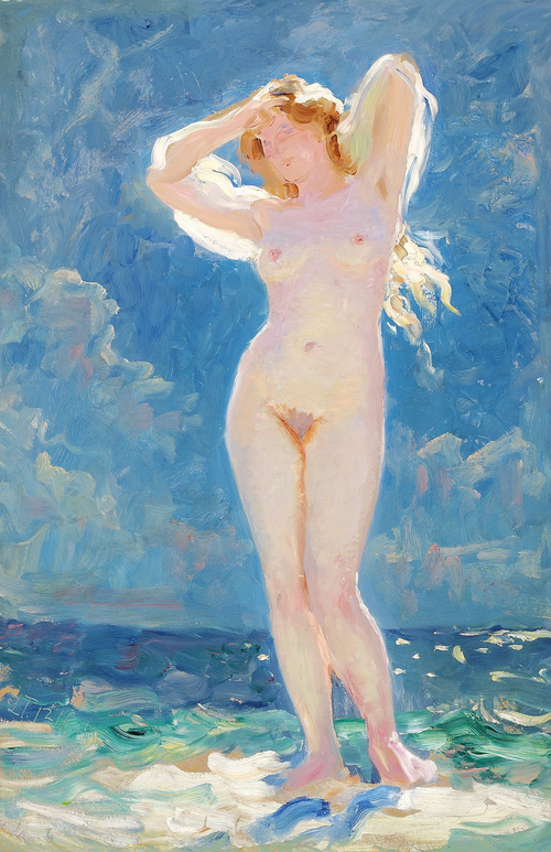 A bathing nymph., 1910, Laurits Tuxen