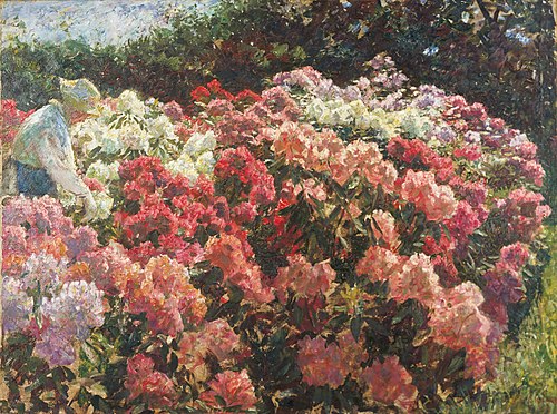 Rhododrendron in Tuxen's garden, 1917, Laurits Tuxen