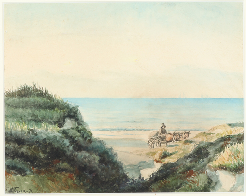 Oxcart by Lønstrup, 1871, Laurits Tuxen