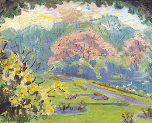 From my garden at Rosenborg in Copenhagen., 1913, Laurits Tuxen