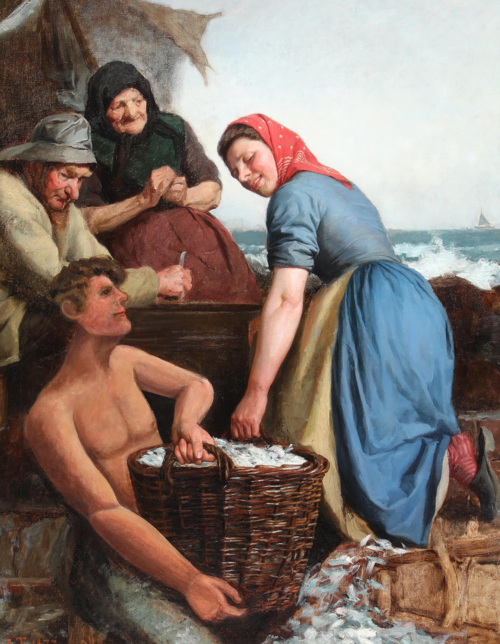Fangsten ordnes, 1877, Laurits Tuxen