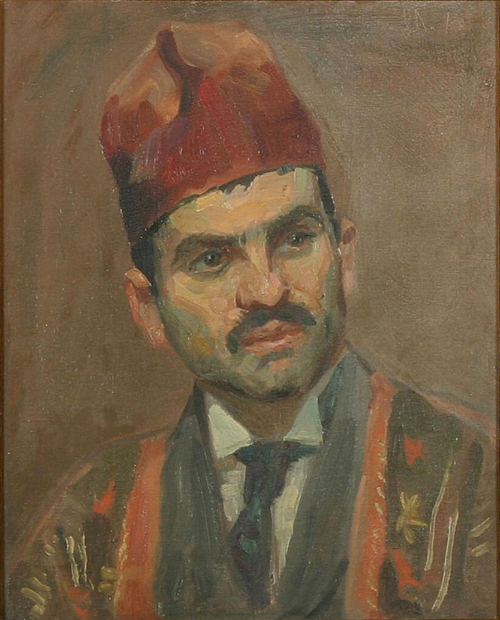 Portrait of a Greek soldier., 1915, Laurits Tuxen