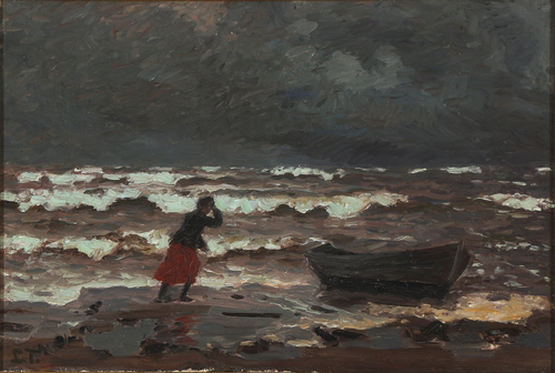 The empty boat, view from Skagen, , Laurits Tuxen