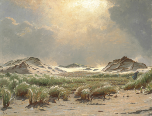 Strong wind in the dunes, Skagen, , Laurits Tuxen