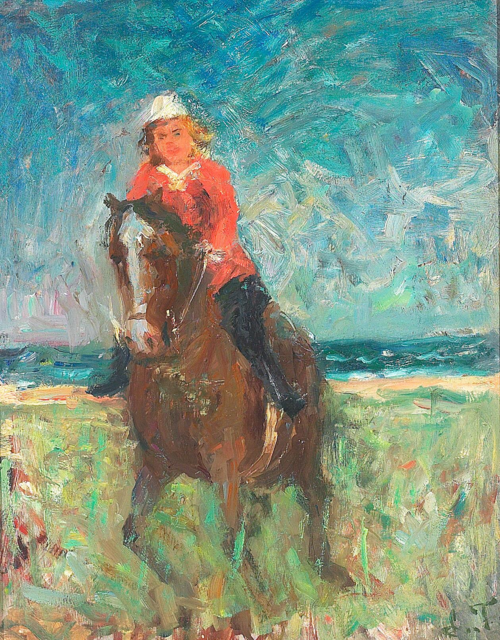 Riding through the lyme grass., 1900, Laurits Tuxen