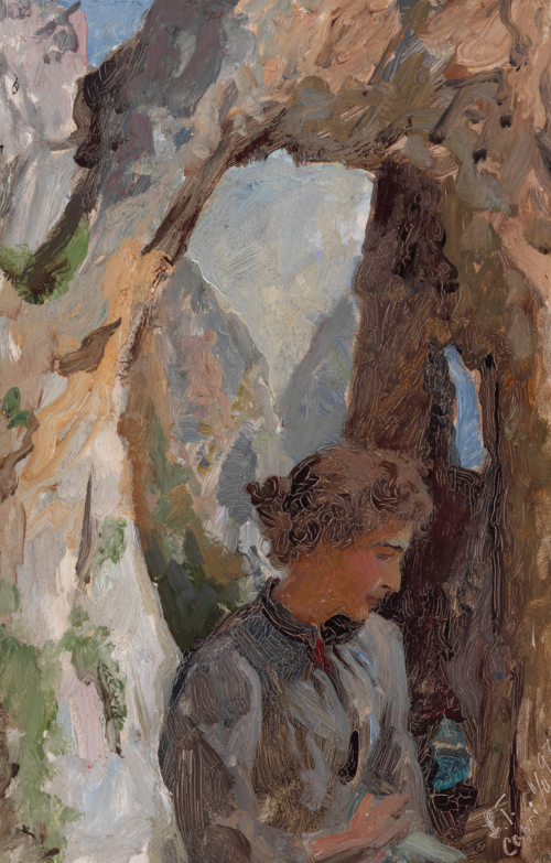 Kunstnerens hustru Ursule på Capri, 1897, Laurits Tuxen